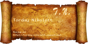 Torday Nikolett névjegykártya